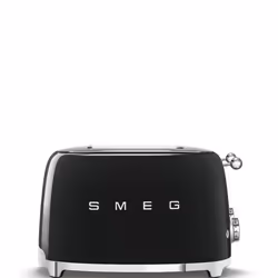 Smeg 50's Style Retro Range Breakfast Set, 0.8L 1400W Mini Kettle and Multi-Functional Control 4-Slice 2000W Toaster, Black, KLF05BLUK/ TSF03BLUK