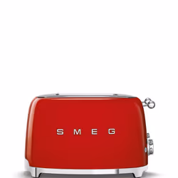 Smeg 50's Style Retro Range Breakfast Set, 1.7L 3000W Kettle and Multi-Functional Control 4-Slice 2000W Toaster, Red, KLF03RDUK/ TSF03RDUK