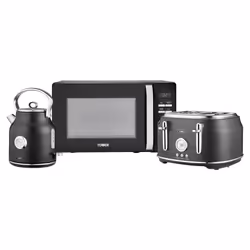Tower Renaissance Kitchen Set, 1.7L Quiet Boil Kettle & 4 Slice Toaster & 20L Microwave, Black, T10063BLK, T20065BLK, T24039B ...