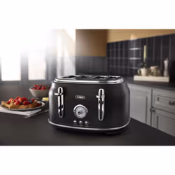 Tower Renaissance Kitchen Set, 1.7L Quite Boil Kettle & 4 Slice Toaster, Black, T10063BLK, T20065BLK