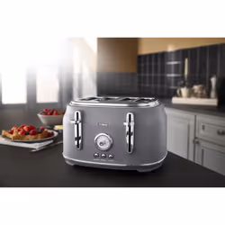 Tower Renaissance Kitchen Set, 1.7L Quite Boil Kettle & 4 Slice Toaster, Grey, T10063GRY, T20065GRY