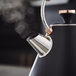 Tower Cavaletto Kitchen Set, 1.7L Rapid Boil Kettle & 4 Slice Toaster, Black and Rose Gold, T10044RG, T20051RG