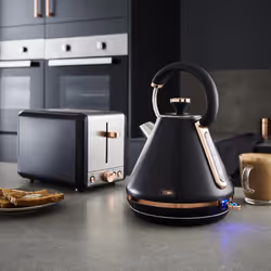 Tower Cavaletto Kitchen Set, 1.7L Rapid Boil Kettle & 4 Slice Toaster, Black and Rose Gold, T10044RG, T20051RG - Additional view 7