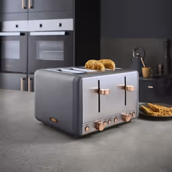 Tower Cavaletto Kitchen Set, 1.7L Rapid Boil Kettle & 4 Slice Toaster, Grey and Rose Gold, T10044RGG, T20051RGG - Additional view 2