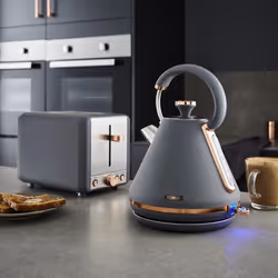 Tower Cavaletto Kitchen Set, 1.7L Rapid Boil Kettle & 4 Slice Toaster, Grey and Rose Gold, T10044RGG, T20051RGG - Additional view 7