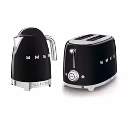 Smeg 50's Style Retro Range Breakfast Set, 1.7L 3000W Variable Temperature Kettle and Multi-Functional Control 2-Slice 950W T ...