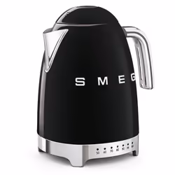 Smeg 50's Style Retro Range Breakfast Set, 1.7L 3000W Variable Temperature Kettle and Multi-Functional Control 2-Slice 950W Toaster, Black