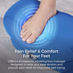 Carmen C81229 Vibrating Foot Massage Cushion with 2 Vibration Massage Modes, Cordless Operation, Navy Blue