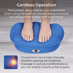 Carmen C81229 Vibrating Foot Massage Cushion with 2 Vibration Massage Modes, Cordless Operation, Navy Blue