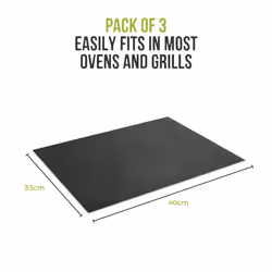 Tower 3 Pack Liners, Reusable, Teflon Coated, Safe up to 260C for Gas and Electric Ovens, Fabric, Black TOVELINER - Additional view 8