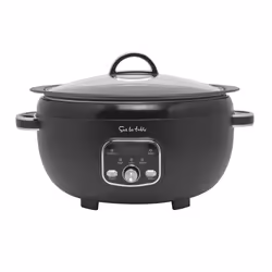Sur La Table SLT16010BLK Core 3.5 Litre Digital Slow Cooker, Removable Aluminium Pot, 200W, Black