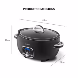 Sur La Table SLT16011BLK Core 6.5 Litre Digital Slow Cooker with Digital LED Screen, 320W, Black