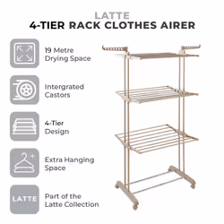 Tower T873004MSH laundry drying rack/line Clothes horse Latte - Additional view 2