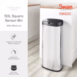 Swan Townhouse Round Sensor Bin with Hands-Free Opening Motion Sensor - Additional view 2