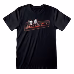 Marvel Wandavision 'Logo And Faces' (Black) T-Shirt - Medium