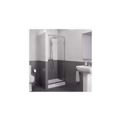 Hinged Shower Door 1000x700mm Easy Plumb Tray 8mm Safety Glass Bathroom Modern