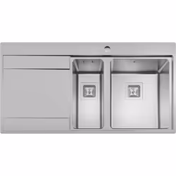 Sauber 1.5 Bowl Square Inset Stainless Steel Kitchen Sink with Left Hand Drainer