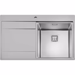 Sauber Stainless Steel Inset Kitchen Sink 1 Single Bowl Square LH Drainer Waste