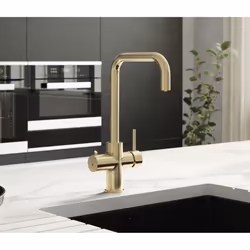 3 in 1 Instant Hot Cold Boiling Water Kitchen Mixer Tap & Tank Brushed Brass