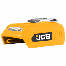 JCB 18V Cordless 60lm LED Light with 2x USB Charge Portal Power Adaptor