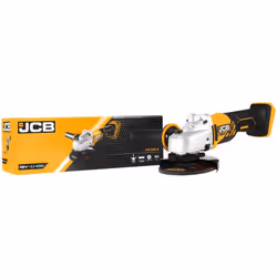 JCB - 18V Angle Grinder 2X 2.0Ah Li-ion Batteries with 2.4a Fast Charger - Angle Grinders - Stone, Paving and Metal Grinder -...