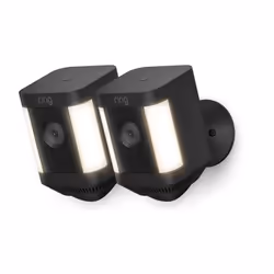 Ring Spotlight Cam Plus Battery Full HD Smart Home Security Camera Black - 2 Pack
