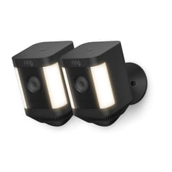 Ring Spotlight Cam Plus Battery Full HD Smart Home Security Camera Black - 2 Pack