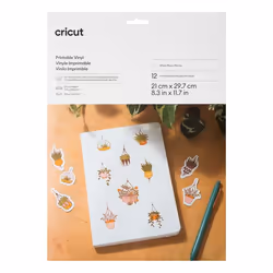 Cricut Joy Xrta Printable Vinyl (White) 36 Sheets, Heat transfer vinyl sheet, Smooth heat transfer vinyl, White, Monochromati ...