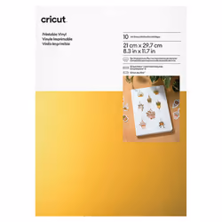 Cricut Joy Xtra Printable Vinyl (Gold) 30 Sheets, Heat transfer vinyl sheet, Smooth heat transfer vinyl, Gold, Monochromatic, ...