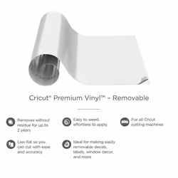 Cricut Prem Vinyl Removable White