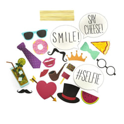 Selfie Props Photo Booth Party Kit Gift Fun Celebration Picture Set of 20 Bundle