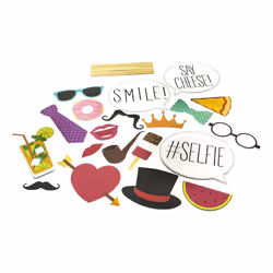 Selfie Props Photo Booth Party Kit Gift Fun Celebration Picture Set of 20 Bundle