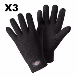 Dickies Thinsulate Knitted Cold Weather Gloves | Thinsulate Gloves - 3 Pair