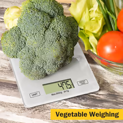 Digital Kitchen Scales LCD Electronic Display - White