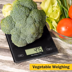 Digital Kitchen Scales LCD Electronic Display - Black