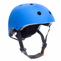 Heavy Duty ABS Kids Helmet Knee Elbow Wrist Pads Cycling Blue & Free Ear Buds