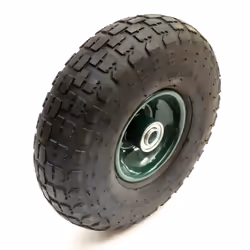 4.10/3.50-4 10 Inch Green Metal Wheel & Tyre Offset Hub Bearings Sack Hand Truck