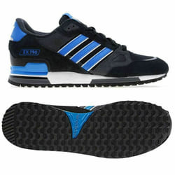 ADIDAS ORIGINALS ZX 750 MEN'S TRAINERS SHOES - 7, Black Blue