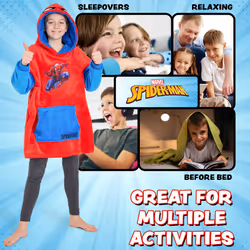 Marvel Spiderman Oversized Blanket Hoodie for Kids and Teens