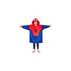 Spiderman Fleece Blanket Hoodie for Boys and Teenagers - One Size Cosy Hooded Blanket - Spiderman Gifts for Boys Red/Blue