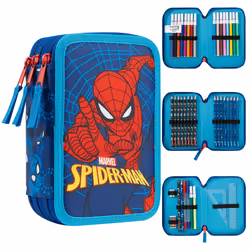 Pencil Case with Stationery Included School Supplies Filled Large Pencil Case Multiple Compartments Colouring Pencils Pens Bo ...