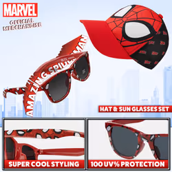 Baseball Cap for Boys Breathable Boys Hat Summer Accessories One Size Adjustable Strap Spiderman Avengers Gifts for Boys (Red/Black)