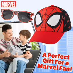 Baseball Cap for Boys Breathable Boys Hat Summer Accessories One Size Adjustable Strap Spiderman Avengers Gifts for Boys (Red/Black)