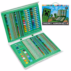 Minecraft Art Supplies for Kids Art Set for Boys Painting Creeper Crayons Paints Markers Oil Pastels Filled Art Case Colourin ...