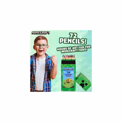 Colouring Pencils Set for Kids 72 Pencils Colouring Box Creeper Design Colouring Set for Children Aged 3+ Official Merchandise Gifts for Boys