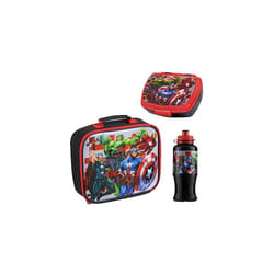 Kids Lunch Box 3 Piece Set Avengers Insulated Lunch Bag Snack Box 430ml Spiderman Water Bottle BPA Free School Travel Captain America Iron Man Thor