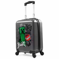 Minecraft Carry On Suitcase for Kids Creeper Cabin Bag with Wheels Lug