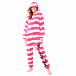 Disney Stitch One Piece Pyjama Unisex - Snug Fit Costume for Cosplay and Halloween - Flannel One-Piece Sleepwear (Pink Cheshi ...