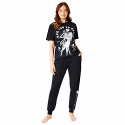 Disney Nightmare Before Christmas Ladies Pyjamas Set Nightwear T-Shirt Long Bottoms PJs Gifts for Women and Teenagers (L Bla ...
