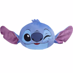 Stitch 3D Plush Pillow Cushions for Bed, Kids Bedroom Accessories 39.5 x 31cm- Stitch Gifts (Blue/Purple)